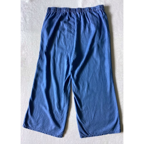 J. Jill Denim Chambray Wide Leg Pull-On Pants Woman’s Medium With Pockets Blue - Picture 4 of 12